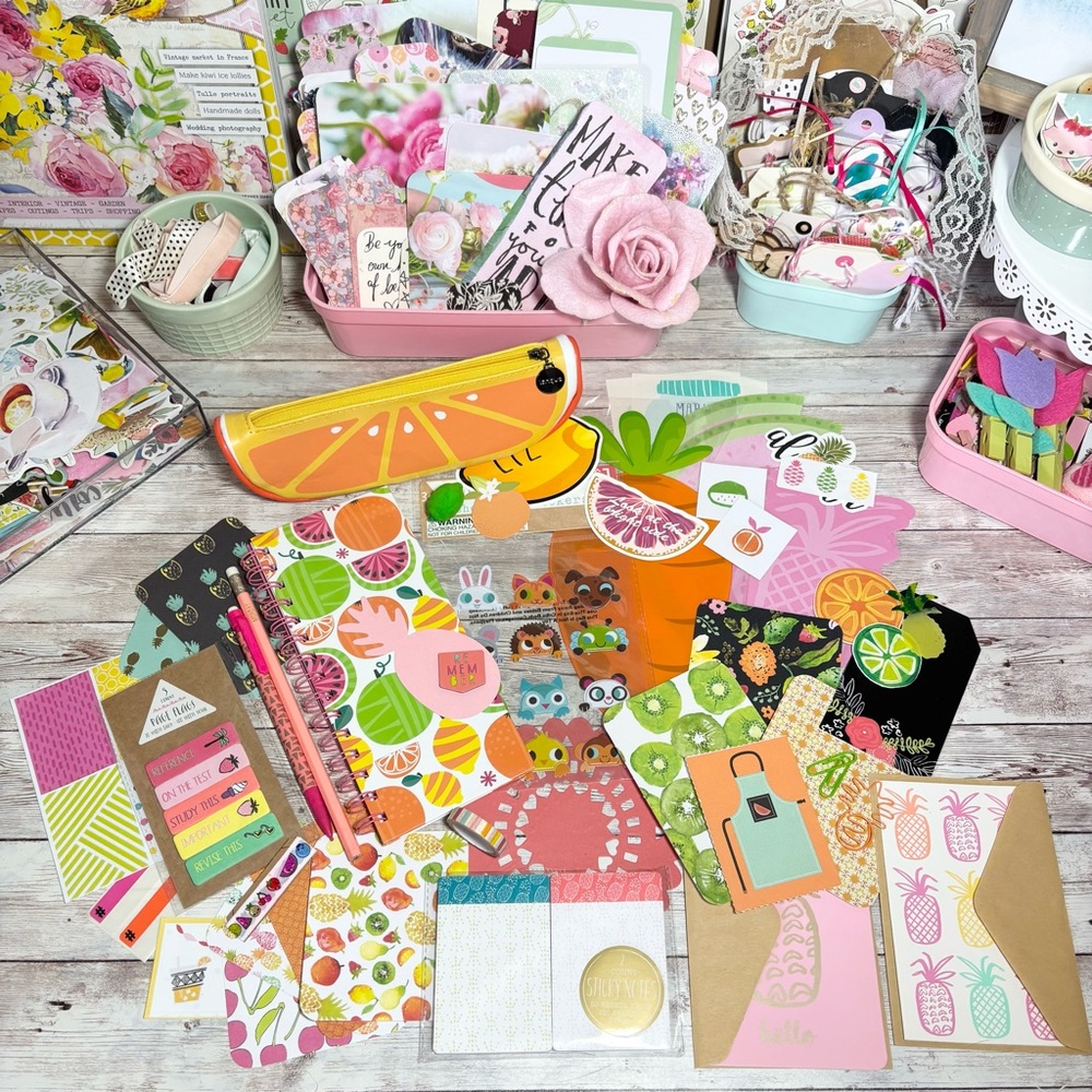 Summer Fruit Themed Junk Journal Kit Planner Decor Scrapbook Lot Spring Ephemera